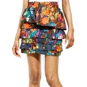 Anthropologie Multicolor Floral Mini Skirt